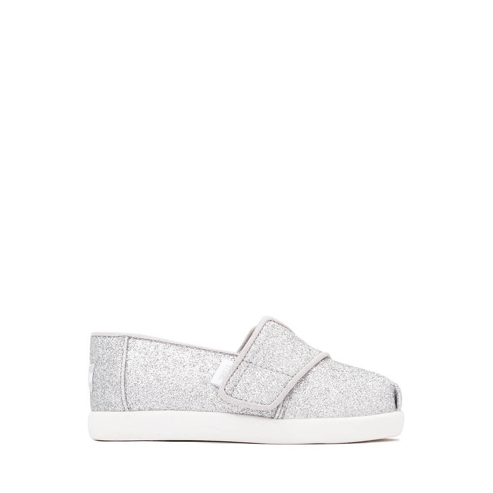 TOMS Alpargata Slip-On Casual Shoe - Baby / Toddler / Little Kid - Silver Iridescent Glimmer