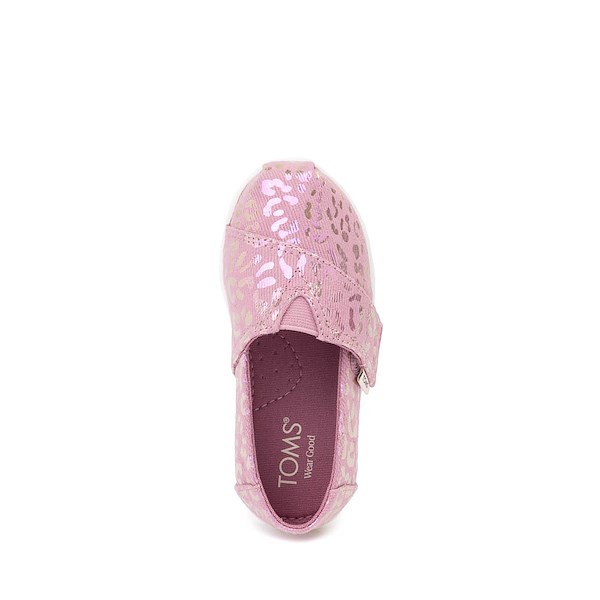 alternate view TOMS Alpargata Slip-On Casual Shoe - Baby / Toddler / Little Kid - Cosmic Pink / Iridescent LeopardALT2