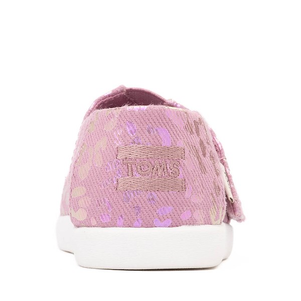 alternate view TOMS Alpargata Slip-On Casual Shoe - Baby / Toddler / Little Kid - Cosmic Pink / Iridescent LeopardALT4