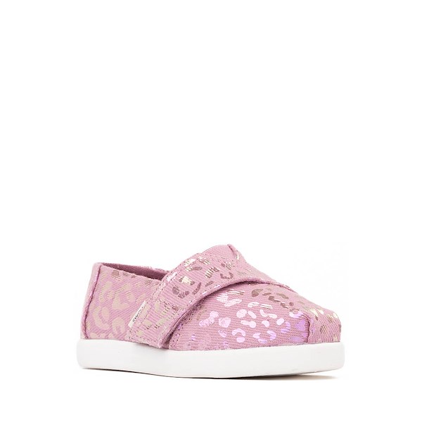 alternate view TOMS Alpargata Slip-On Casual Shoe - Baby / Toddler / Little Kid - Cosmic Pink / Iridescent LeopardALT5