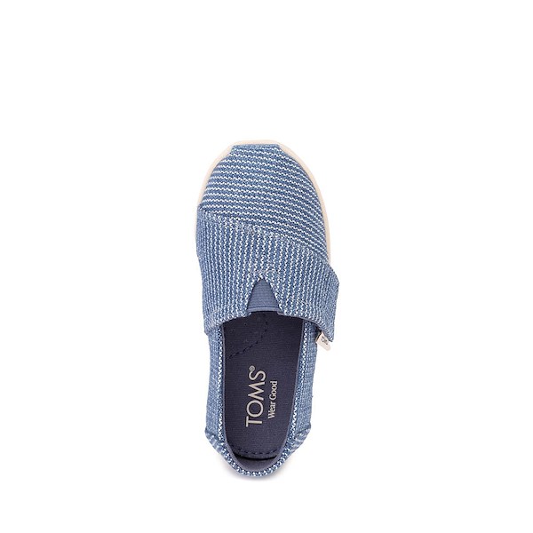 alternate view TOMS Alpargata Slip-On Casual Shoe - Baby / Toddler / Little Kid - Dark Sky / Subtle StripesALT2