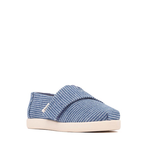alternate view TOMS Alpargata Slip-On Casual Shoe - Baby / Toddler / Little Kid - Dark Sky / Subtle StripesALT5