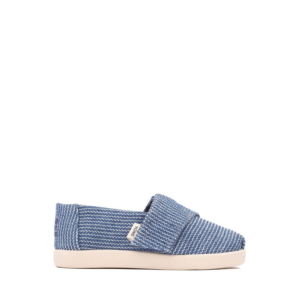 TOMS Alpargata Slip-On Casual Shoe - Baby / Toddler / Little Kid - Dark Sky / Subtle Stripes
