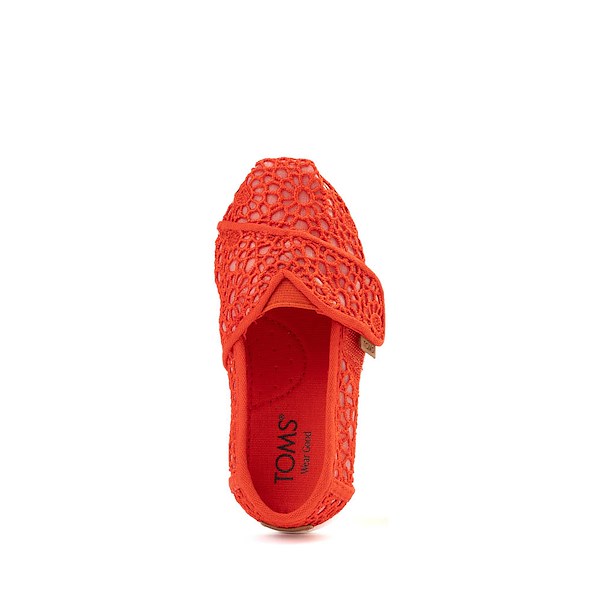alternate view TOMS Alpargata Crochet Slip-On Casual Shoe - Baby / Toddler / Little Kid - FlameALT2