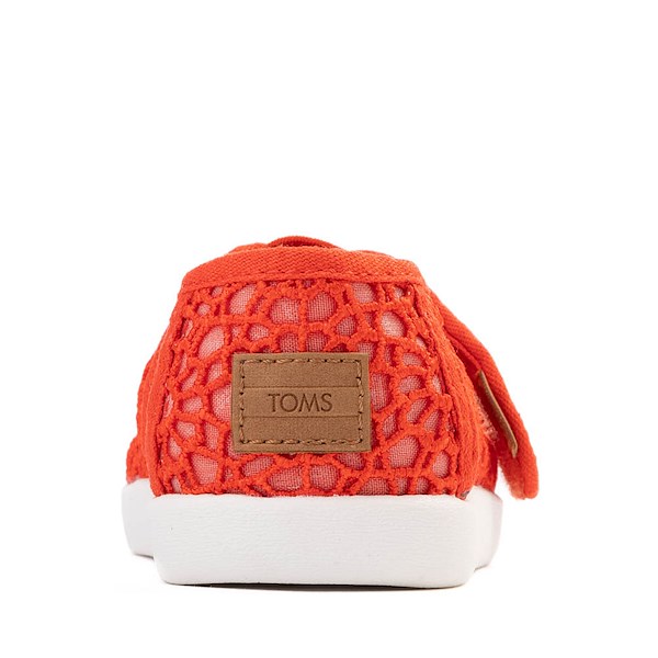 alternate view TOMS Alpargata Crochet Slip-On Casual Shoe - Baby / Toddler / Little Kid - FlameALT4