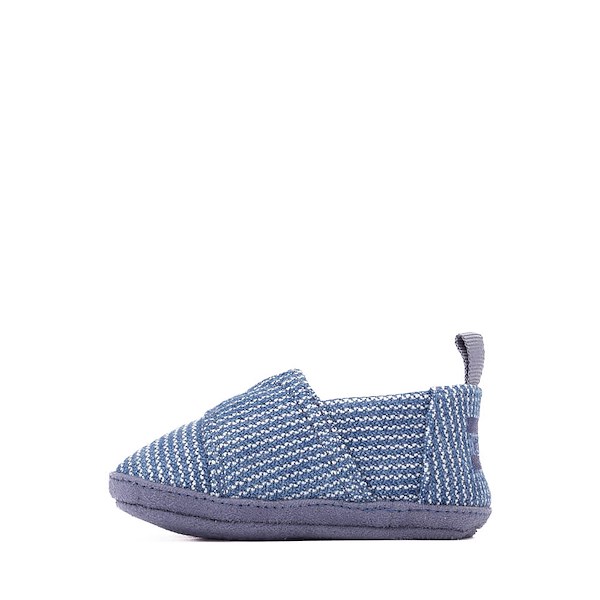 alternate view TOMS Layette Alpargata Slip-On Crib Shoe - Baby - Dark Sky / Subtle StripesALT1