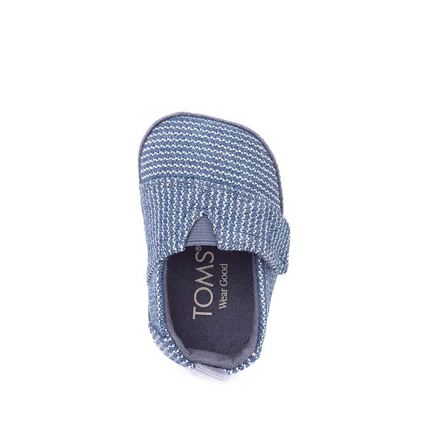 alternate view TOMS Layette Alpargata Slip-On Crib Shoe - Baby - Dark Sky / Subtle StripesALT2