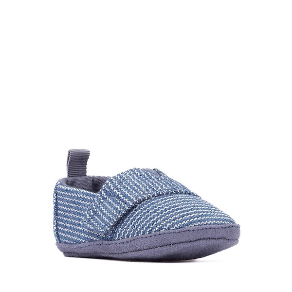 alternate view TOMS Layette Alpargata Slip-On Crib Shoe - Baby - Dark Sky / Subtle StripesALT5