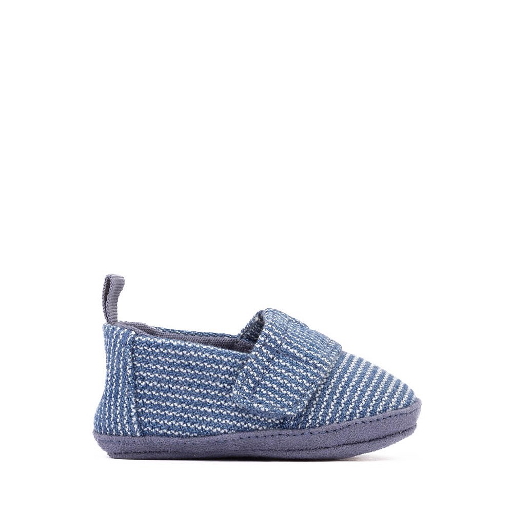 TOMS Layette Alpargata Slip-On Crib Shoe - Baby - Dark Sky / Subtle Stripes