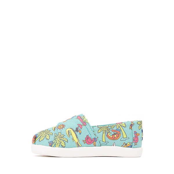 alternate view TOMS Alpargata Slip-On Casual Shoe - Baby / Toddler / Little Kid - Aqua / AlligatorsALT1