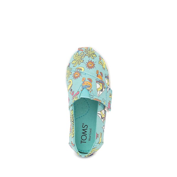 alternate view TOMS Alpargata Slip-On Casual Shoe - Baby / Toddler / Little Kid - Aqua / AlligatorsALT2