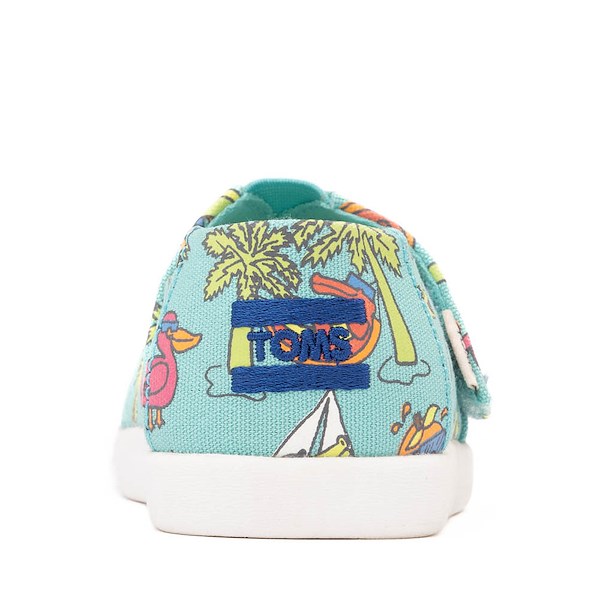 alternate view TOMS Alpargata Slip-On Casual Shoe - Baby / Toddler / Little Kid - Aqua / AlligatorsALT4