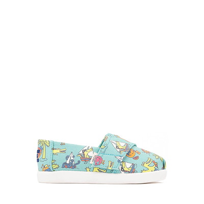 TOMS Alpargata Slip-On Casual Shoe - Baby / Toddler / Little Kid - Aqua / Alligators