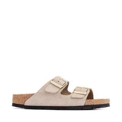 Main view of Womens Birkenstock Arizona Slide Sandal - Shimmering Taupe