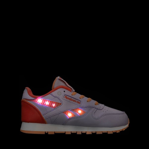 alternate view Reebok Classic Leather Step 'n' Flash Athletic Shoe - Little Kid - Sunset Coral / OrangeALT1