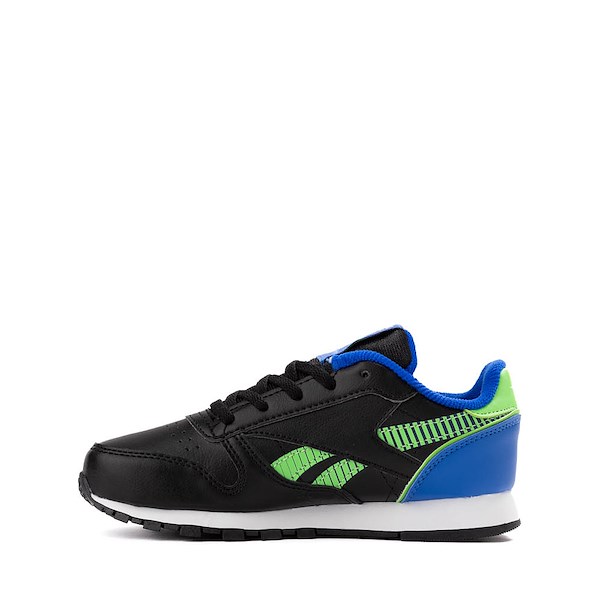 alternate view Reebok Classic Leather Step 'n' Flash Athletic Shoe - Little Kid - Lime / Black / Optimum BlueALT1A