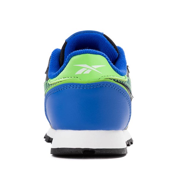 alternate view Reebok Classic Leather Step 'n' Flash Athletic Shoe - Little Kid - Lime / Black / Optimum BlueALT4