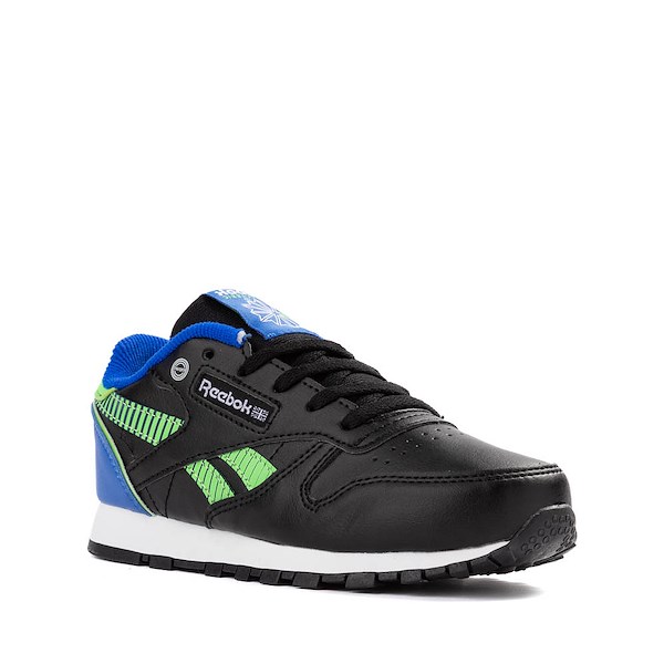 alternate view Reebok Classic Leather Step 'n' Flash Athletic Shoe - Little Kid - Lime / Black / Optimum BlueALT5