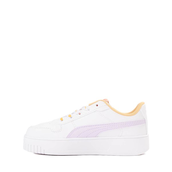 alternate view PUMA Carina Street Lacey Athletic Shoe - Little Kid / Big Kid - White / Lilac / ApricotALT1