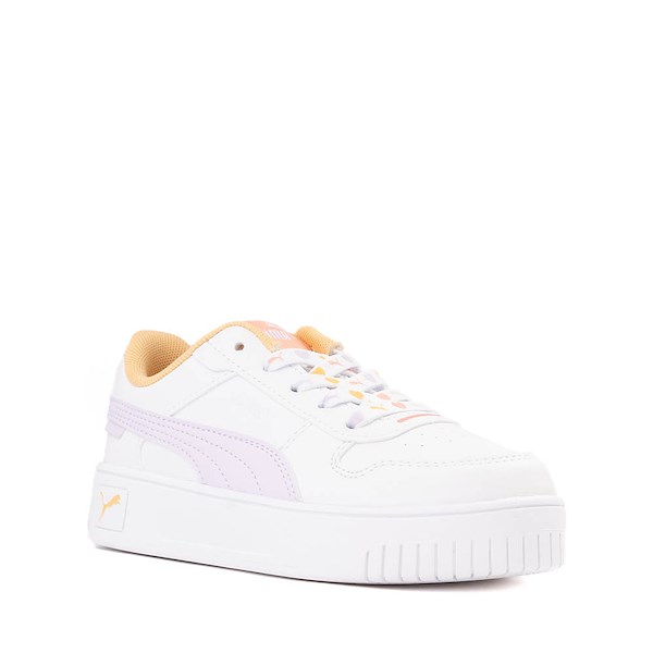 alternate view PUMA Carina Street Lacey Athletic Shoe - Little Kid / Big Kid - White / Lilac / ApricotALT5