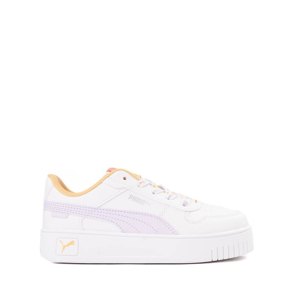 PUMA Carina Street Lacey Athletic Shoe - Little Kid / Big Kid - White / Lilac / Apricot