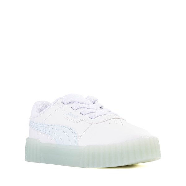 alternate view PUMA Carina 3.0 Athletic Shoe - Little Kid / Big Kid - White / Icy BlueALT5