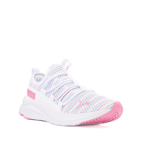 alternate view PUMA One4All Multi Knit Slip-On Athletic Shoe - Big Kid - White / PinkALT5