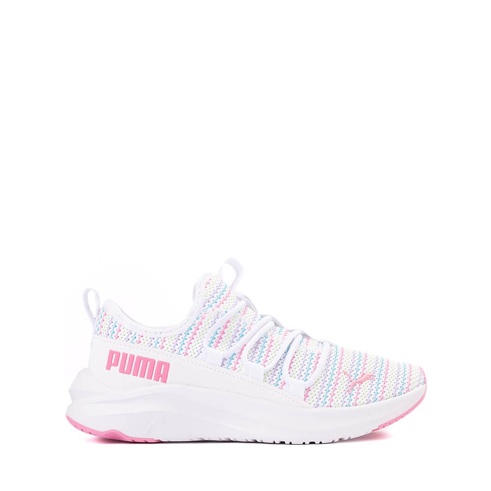 PUMA One4All Multi Knit Slip-On Athletic Shoe - Big Kid - White / Pink