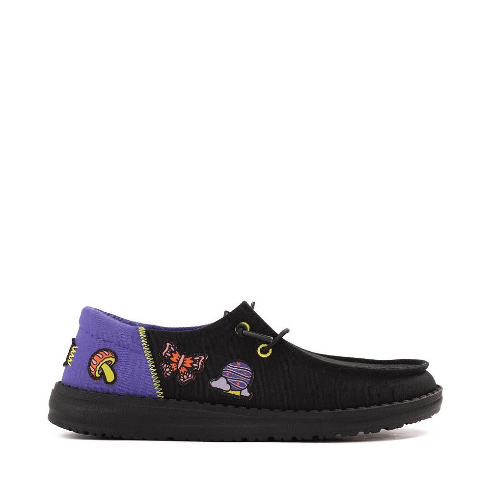 Womens HEYDUDE Wendy Funk Slip-On Casual Shoe - Black / Psychedelic Patches