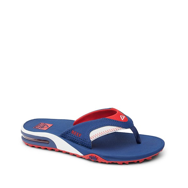 alternate view Mens Reef Fanning Pregame Sandal - Red / White / BlueALT5