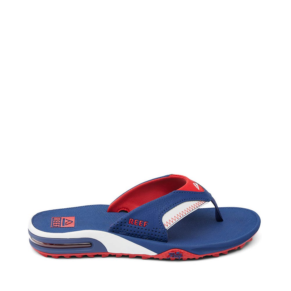 Mens Reef Fanning Pregame Sandal - Red / White / Blue