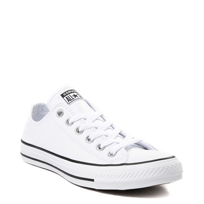 white leather low cut converse