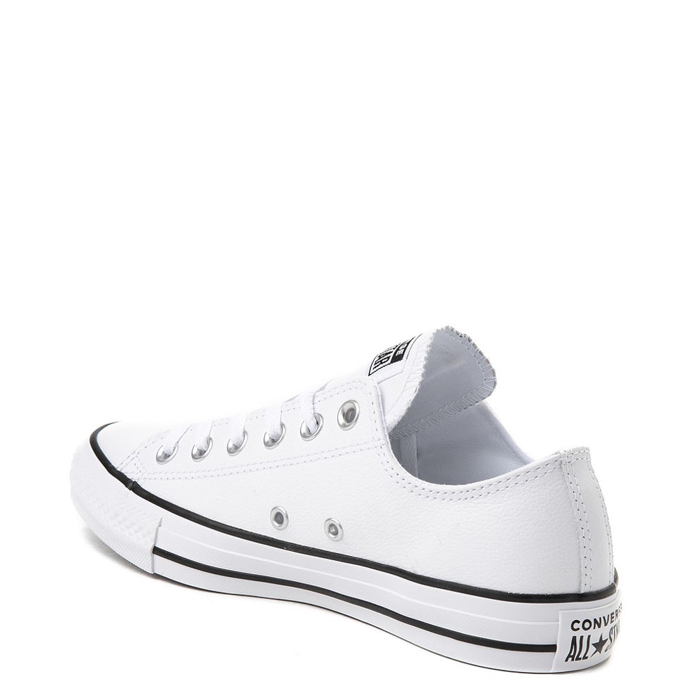 white leather slip on converse