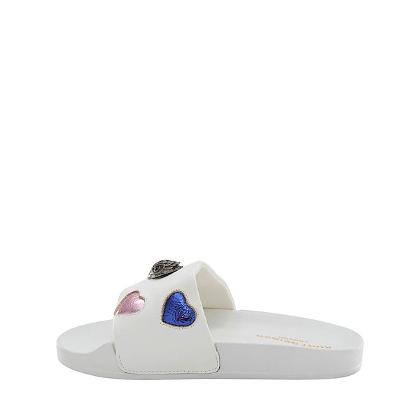 alternate view Kurt Geiger Mini Meena Eagle Slide Sandal - Little Kid / Big Kid - White / HeartsALT1