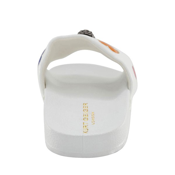 alternate view Kurt Geiger Mini Meena Eagle Slide Sandal - Little Kid / Big Kid - White / HeartsALT4