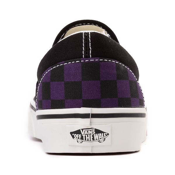 alternate view Vans Slip-On Checkerboard Skate Shoe - Black / Gothic GrapeALT4