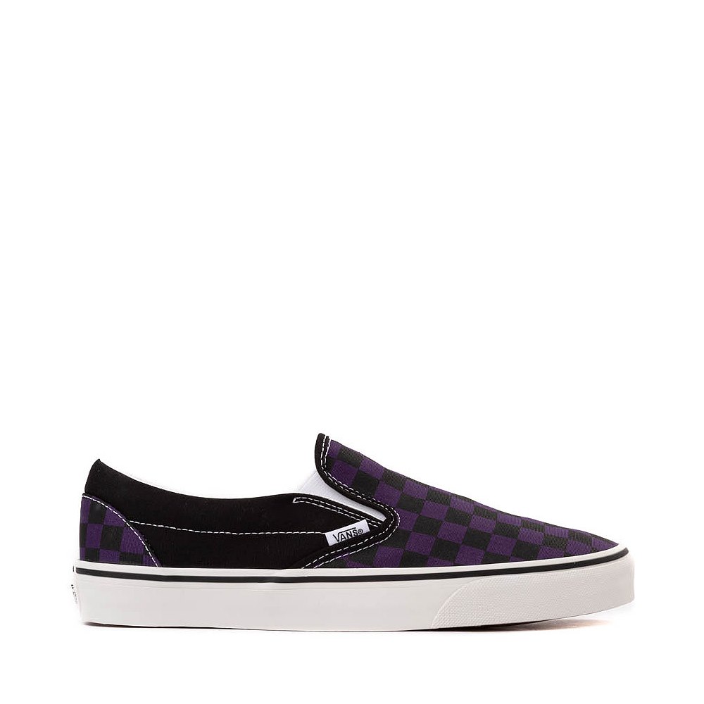 Vans Slip-On Checkerboard Skate Shoe - Black / Gothic Grape
