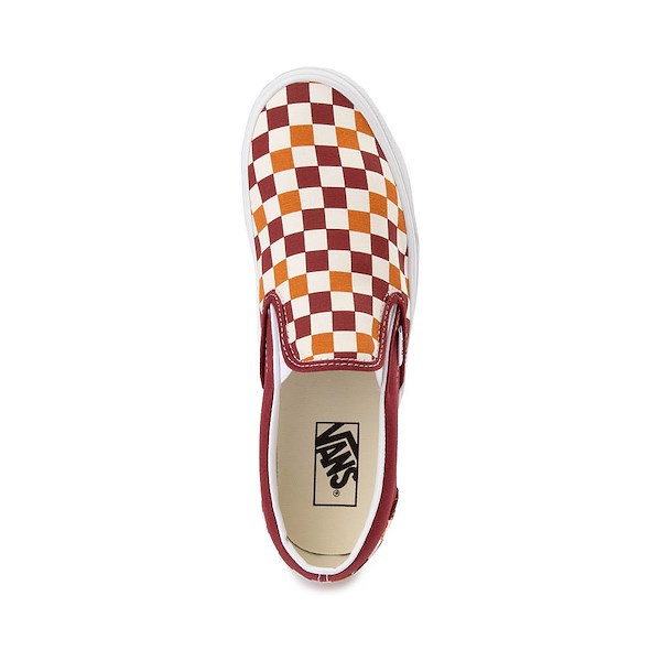 alternate view Vans Slip-On Checkerboard Skate Shoe - Tri-Tone Red / WhiteALT2
