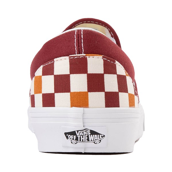 alternate view Vans Slip-On Checkerboard Skate Shoe - Tri-Tone Red / WhiteALT4