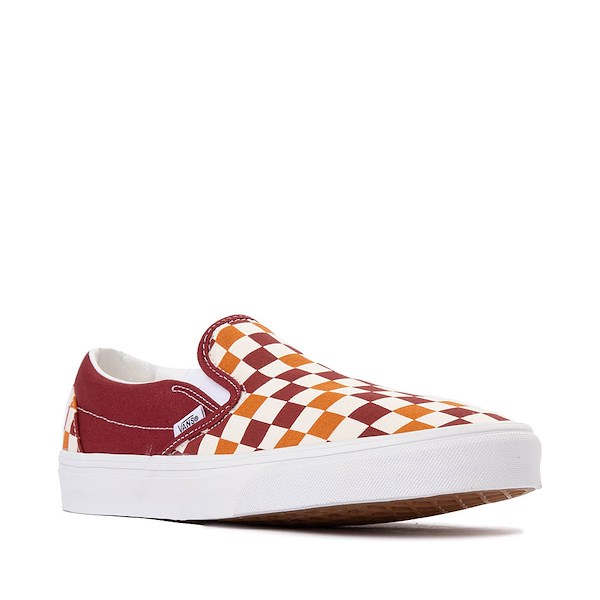 alternate view Vans Slip-On Checkerboard Skate Shoe - Tri-Tone Red / WhiteALT5