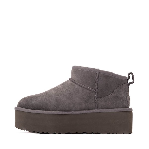 alternate view Womens UGG® Classic Ultra Mini Platform Boot - Dark GreyALT1