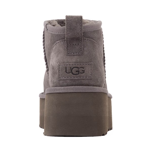 alternate view Womens UGG® Classic Ultra Mini Platform Boot - Dark GreyALT4