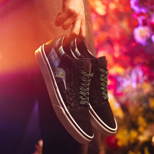 alternate view Vans Dia De Los Muertos Old Skool Hummingbird Skate Shoe - BlackHERO