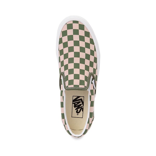 alternate view Vans Classic Slip-On Stackform Checkerboard Skate Shoe - Sepia Rose / Pine ForestALT2