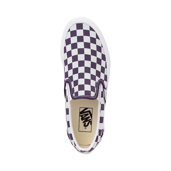 alternate view Vans Classic Slip-On Stackform Checkerboard Skate Shoe - Gothic Grape / Blue MistALT2