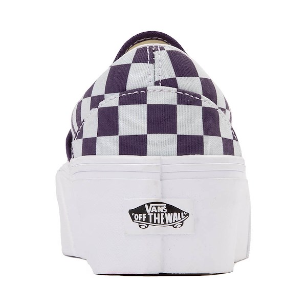 alternate view Vans Classic Slip-On Stackform Checkerboard Skate Shoe - Gothic Grape / Blue MistALT4