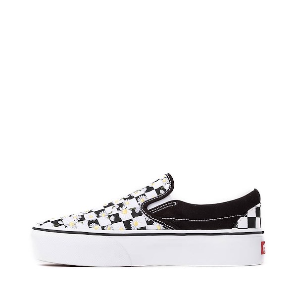 alternate view Vans Slip-On Platform Checkerboard Skate Shoe - Black / WhiteALT1