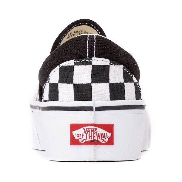 alternate view Vans Slip-On Platform Checkerboard Skate Shoe - Black / WhiteALT4