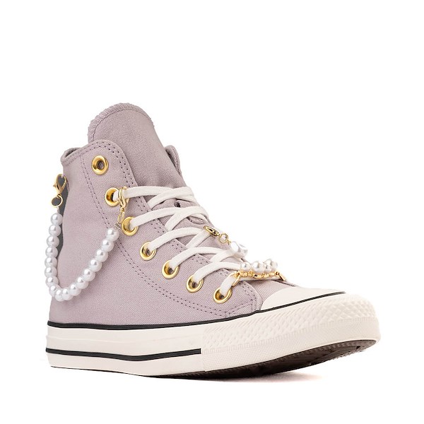 alternate view Converse Chuck Taylor All Star High-Top Dressed Up Pearls & Lace Sneaker - Frozen ThistleALT5