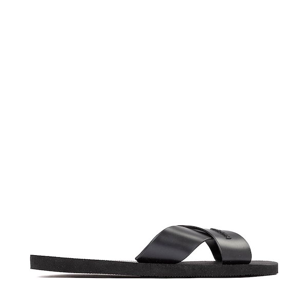 alternate view Womens Havaianas Aqua Metallic Slide Sandal - BlackALT1